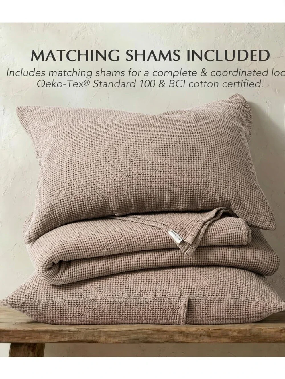 EverGrace 100% Cotton Waffle Bed Blanket Queen Soft Premium Cotton Coverlet New